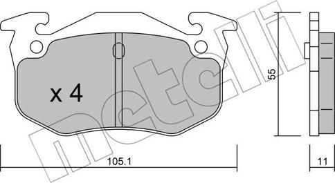 Metelli 22-0038-2 - Brake Pad Set, disc brake www.autospares.lv