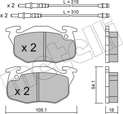 Metelli 22-0037-4 - Bremžu uzliku kompl., Disku bremzes www.autospares.lv