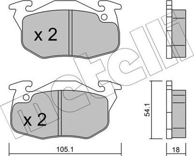 Metelli 22-0037-5 - Bremžu uzliku kompl., Disku bremzes www.autospares.lv