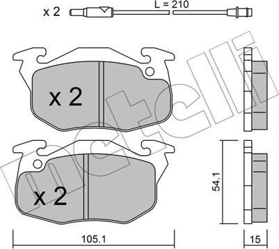 Metelli 22-0037-3 - Bremžu uzliku kompl., Disku bremzes www.autospares.lv