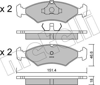 Metelli 22-0029-0 - Bremžu uzliku kompl., Disku bremzes www.autospares.lv