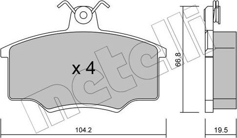 Metelli 22-0024-0 - Brake Pad Set, disc brake www.autospares.lv