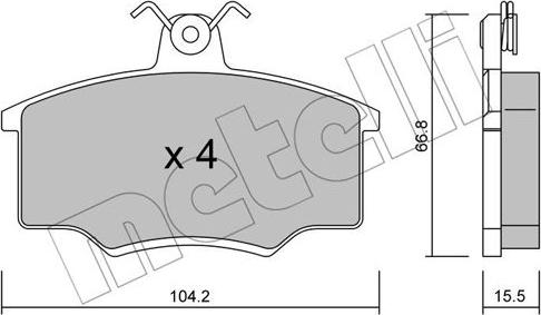 Metelli 22-0024-1 - Bremžu uzliku kompl., Disku bremzes www.autospares.lv