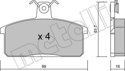 Metelli 22-0026-0 - Bremžu uzliku kompl., Disku bremzes autospares.lv