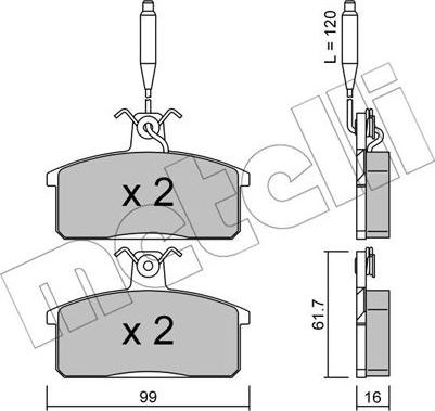 Metelli 22-0026-3 - Bremžu uzliku kompl., Disku bremzes www.autospares.lv