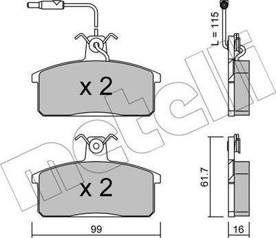 Metelli 22-0026-2 - Bremžu uzliku kompl., Disku bremzes www.autospares.lv