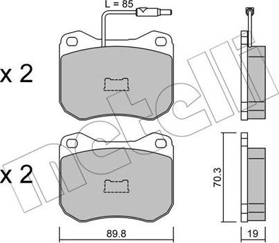 Metelli 22-0021-0 - Bremžu uzliku kompl., Disku bremzes www.autospares.lv