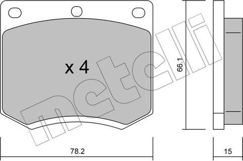 Metelli 22-0023-0 - Bremžu uzliku kompl., Disku bremzes www.autospares.lv