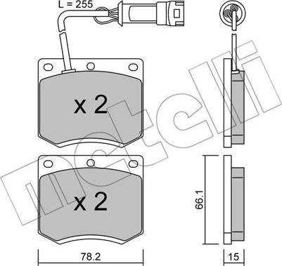 Metelli 22-0023-1 - Bremžu uzliku kompl., Disku bremzes www.autospares.lv