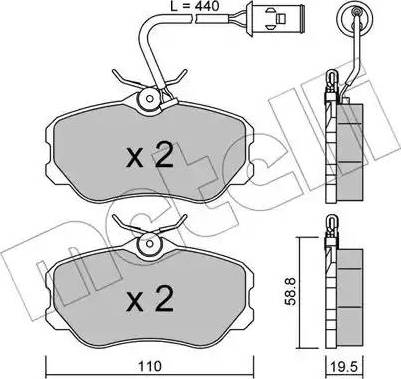 Metelli 22-0074-1 - Bremžu uzliku kompl., Disku bremzes www.autospares.lv