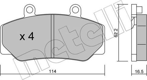 Metelli 22-0075-0 - Тормозные колодки, дисковые, комплект www.autospares.lv