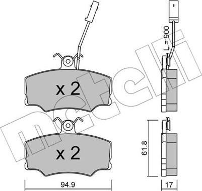 Metelli 22-0076-0 - Bremžu uzliku kompl., Disku bremzes www.autospares.lv