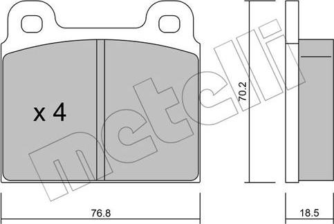 Metelli 22-0078-0 - Bremžu uzliku kompl., Disku bremzes autospares.lv