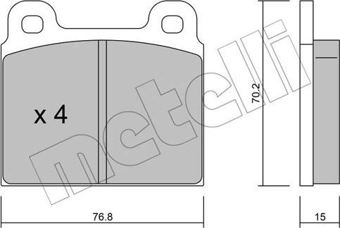 Metelli 22-0078-1 - Bremžu uzliku kompl., Disku bremzes autospares.lv