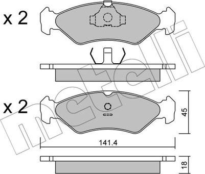 Metelli 22-0073-0 - Bremžu uzliku kompl., Disku bremzes www.autospares.lv