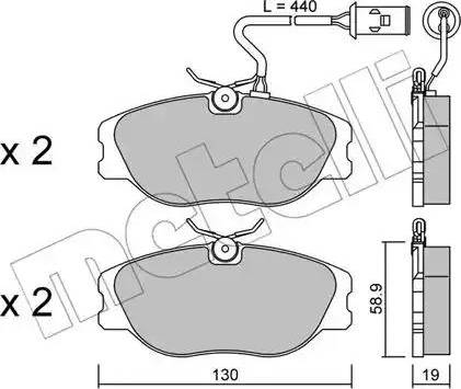 Metelli 22-0072-0 - Brake Pad Set, disc brake www.autospares.lv