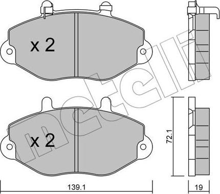 Metelli 22-0195-1 - Bremžu uzliku kompl., Disku bremzes www.autospares.lv