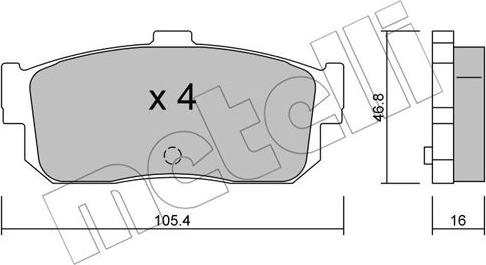 Metelli 22-0193-0 - Bremžu uzliku kompl., Disku bremzes www.autospares.lv