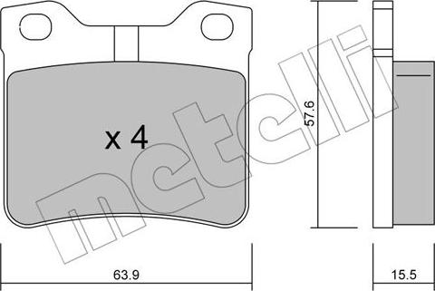 Metelli 22-0192-1 - Bremžu uzliku kompl., Disku bremzes www.autospares.lv