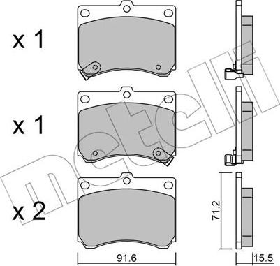 Metelli 22-0197-0 - Bremžu uzliku kompl., Disku bremzes autospares.lv