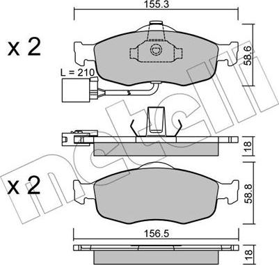 Metelli 22-0146-1 - Bremžu uzliku kompl., Disku bremzes www.autospares.lv