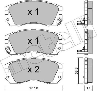 Metelli 22-0140-0 - Bremžu uzliku kompl., Disku bremzes www.autospares.lv