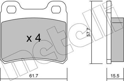 Metelli 22-0141-0 - Тормозные колодки, дисковые, комплект www.autospares.lv