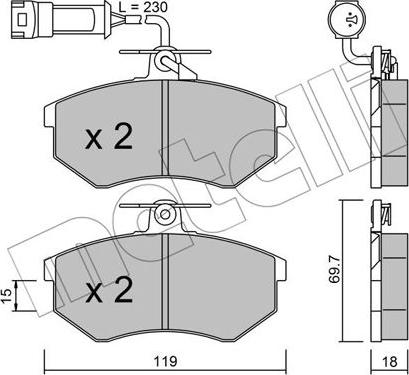 Metelli 22-0148-4 - Bremžu uzliku kompl., Disku bremzes autospares.lv