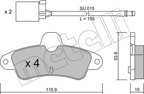 Metelli 22-0143-0K - Bremžu uzliku kompl., Disku bremzes www.autospares.lv