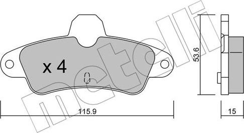 Metelli 22-0143-0 - Bremžu uzliku kompl., Disku bremzes www.autospares.lv