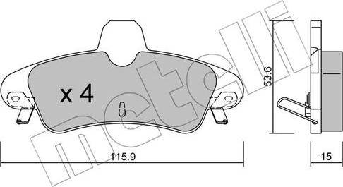 Metelli 22-0143-1 - Bremžu uzliku kompl., Disku bremzes www.autospares.lv