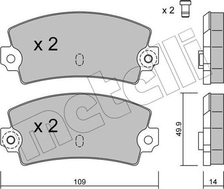 Metelli 22-0147-1 - Bremžu uzliku kompl., Disku bremzes www.autospares.lv