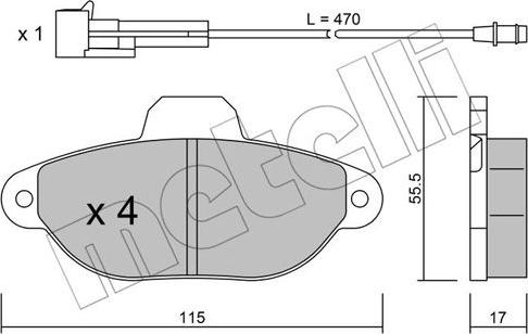 Metelli 22-0159-0 - Brake Pad Set, disc brake www.autospares.lv