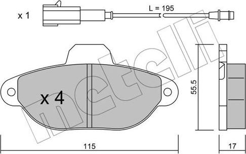 Metelli 22-0159-2 - Тормозные колодки, дисковые, комплект www.autospares.lv