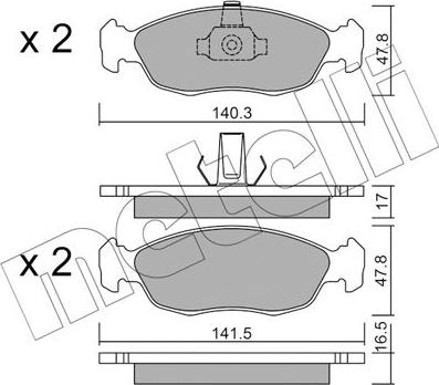 Metelli 22-0156-1 - Bremžu uzliku kompl., Disku bremzes www.autospares.lv