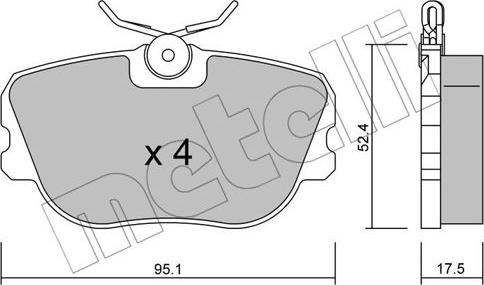 Metelli 22-0150-0 - Bremžu uzliku kompl., Disku bremzes www.autospares.lv