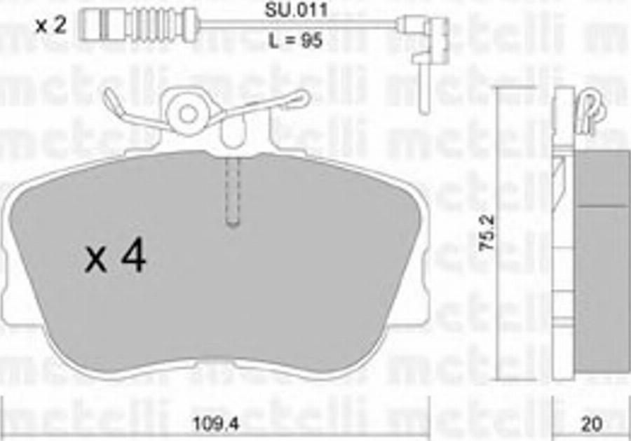 Metelli 22-0158-0K - Bremžu uzliku kompl., Disku bremzes www.autospares.lv