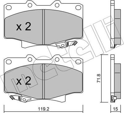 Metelli 22-0153-0 - Bremžu uzliku kompl., Disku bremzes www.autospares.lv