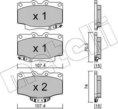 Metelli 22-0152-0 - Bremžu uzliku kompl., Disku bremzes www.autospares.lv