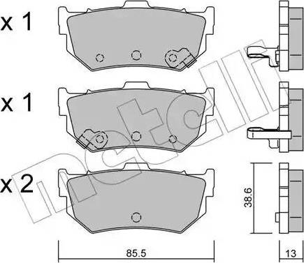 Metelli 22-0169-0 - Bremžu uzliku kompl., Disku bremzes autospares.lv