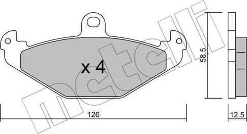 Metelli 22-0165-1 - Bremžu uzliku kompl., Disku bremzes autospares.lv