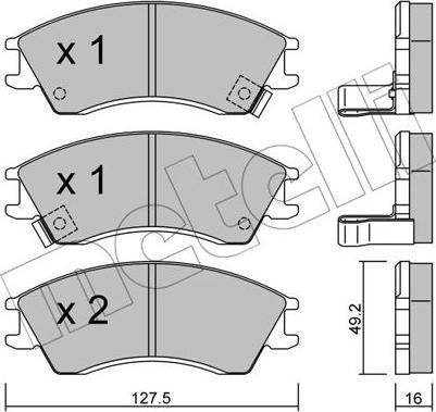 Metelli 22-0160-0 - Bremžu uzliku kompl., Disku bremzes www.autospares.lv