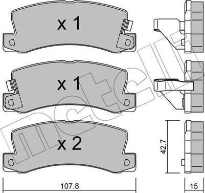 Metelli 22-0161-0 - Тормозные колодки, дисковые, комплект www.autospares.lv