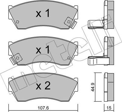 Metelli 22-0168-0 - Brake Pad Set, disc brake www.autospares.lv