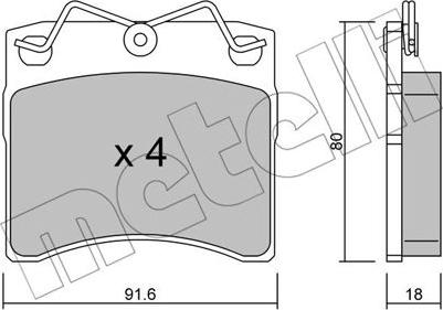 Metelli 22-0163-0 - Bremžu uzliku kompl., Disku bremzes www.autospares.lv