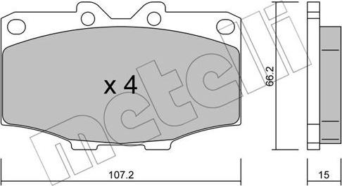 Metelli 22-0109-0 - Brake Pad Set, disc brake www.autospares.lv