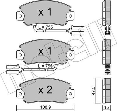 Metelli 22-0104-1 - Bremžu uzliku kompl., Disku bremzes autospares.lv