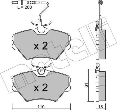 Metelli 22-0106-0 - Bremžu uzliku kompl., Disku bremzes www.autospares.lv