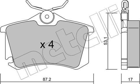 Metelli 22-0100-5 - Bremžu uzliku kompl., Disku bremzes www.autospares.lv