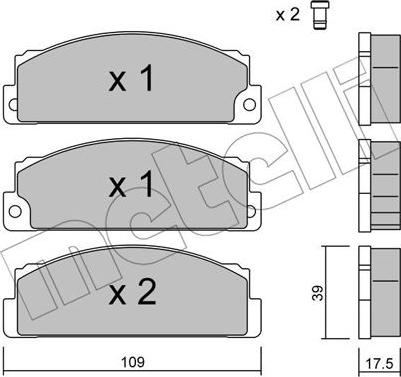 Metelli 22-0102-0 - Bremžu uzliku kompl., Disku bremzes www.autospares.lv